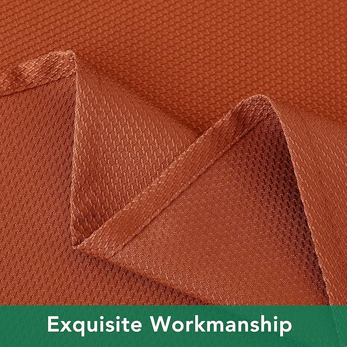 Biscaynebay 2 Pack Fall Tablecloth Textured Fabric 60x84 Inch Rectangular, Rust Thanksgiving Autumn Harvest Water Resistant Fabric Tablecloths for Kitchen, Dining, Wedding, Parties Machine Washable