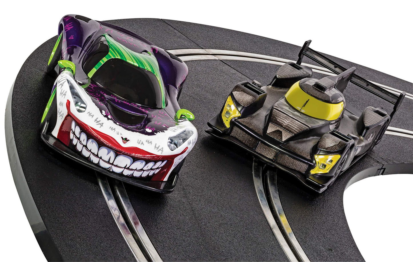 Scalextric Batman vs Joker 1:32 Spark Plug Slot Car Race Track Set C1415T, Black