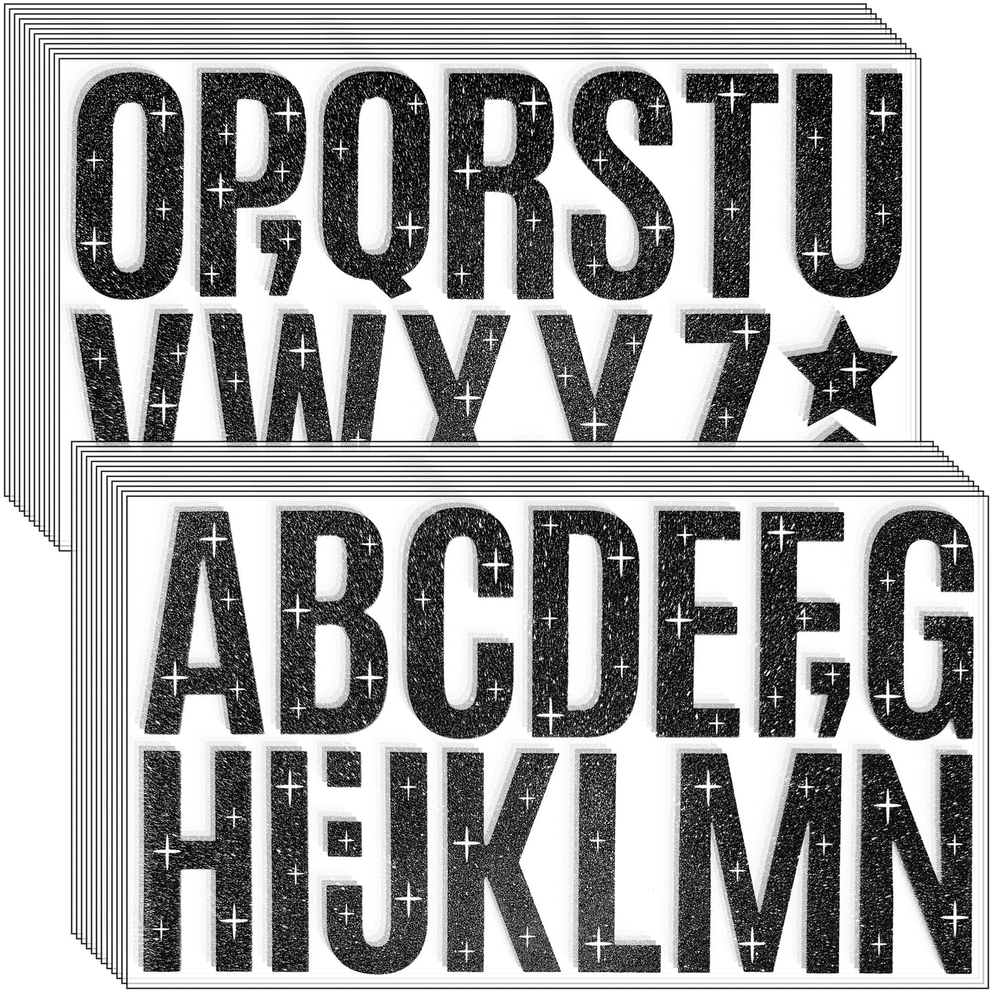 Waynoda 420 Pcs 24 Sheets Bulletin Board Letters 2.5 Inch Alphabet Letter Stickers Self Adhesive Stickers Letter for Poster Board Classroom Home Decor(Black)