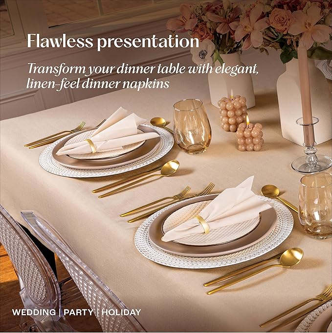 Disposable Linen-Feel Guest Hand Towels [MEDIUM SIZE - Pack of 3000] - Cloth-Like Hand Bathroom Napkins - Soft and Absorbent Paper Napkin for Kitchen, Bathroom, Party, Wedding, Or Event