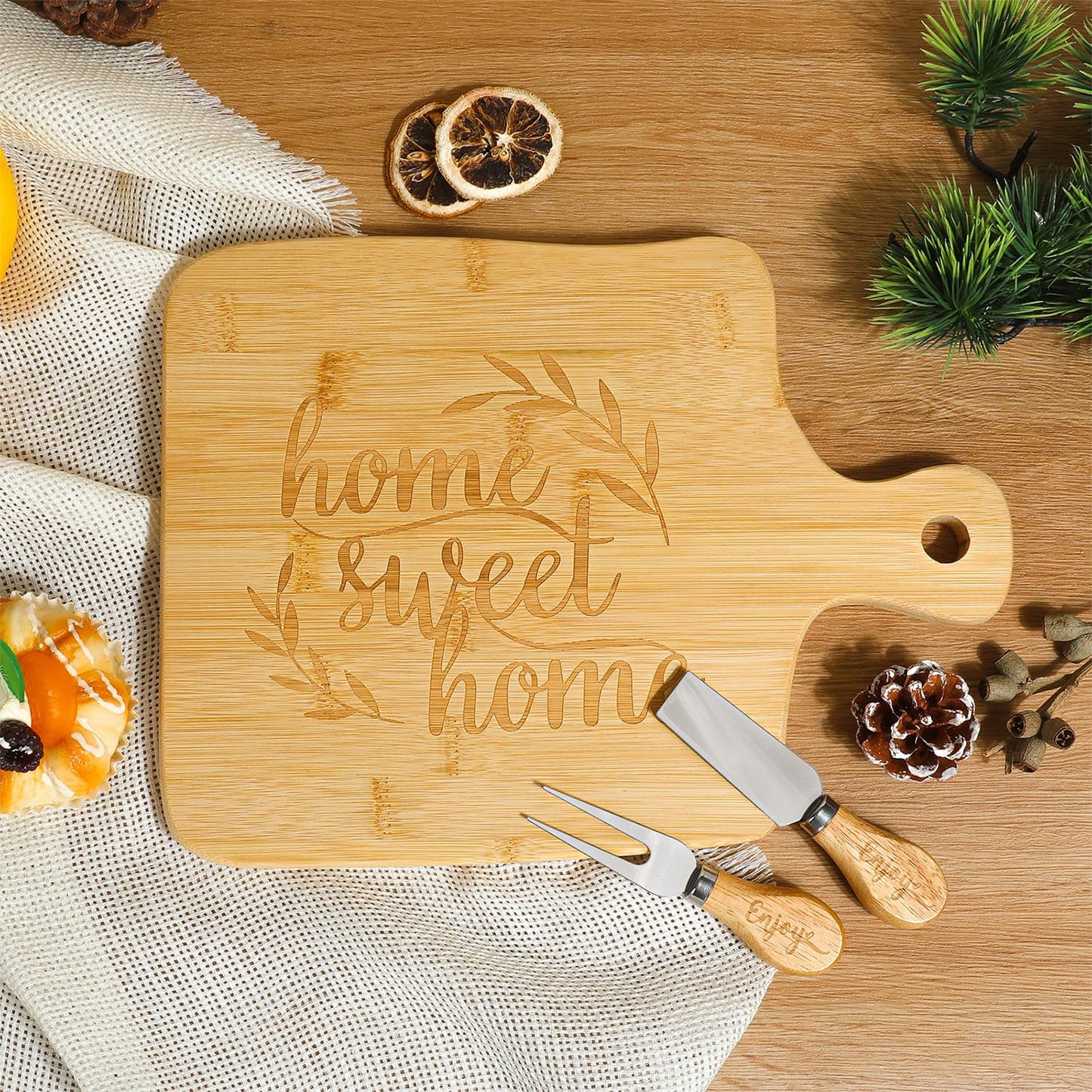 House Warming Gifts New Home,New Home Gifts Ideas,Housewarming Gift,Closing Gift for Home Buyers,House Warming Basket with Mugs Cutting Board Candle