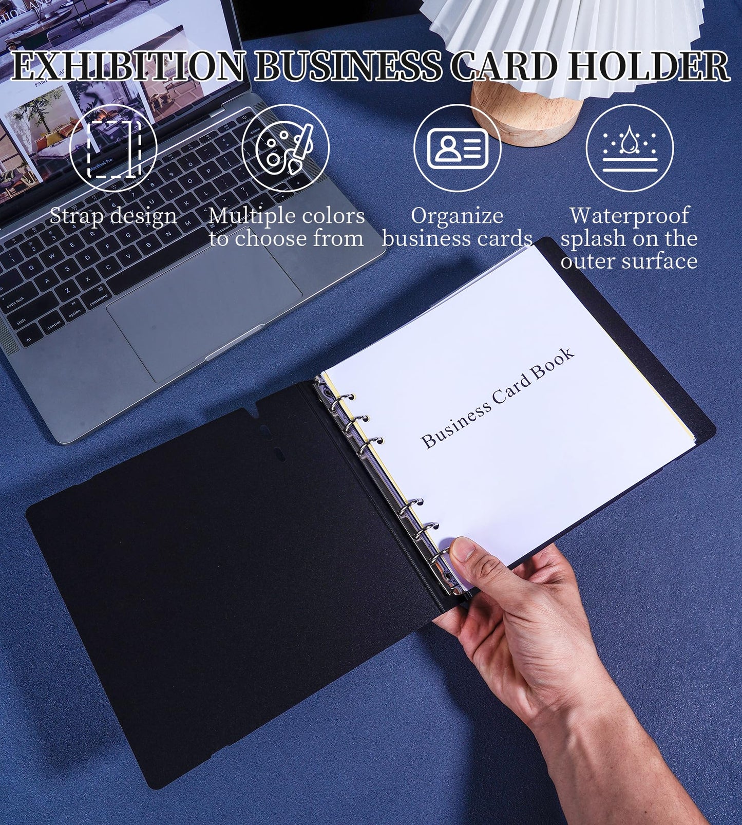 XMLINPER Business Card Holder Organizer, Can be Noted as a Business Card Book Binder Management Book with 168 Card Slots (black)