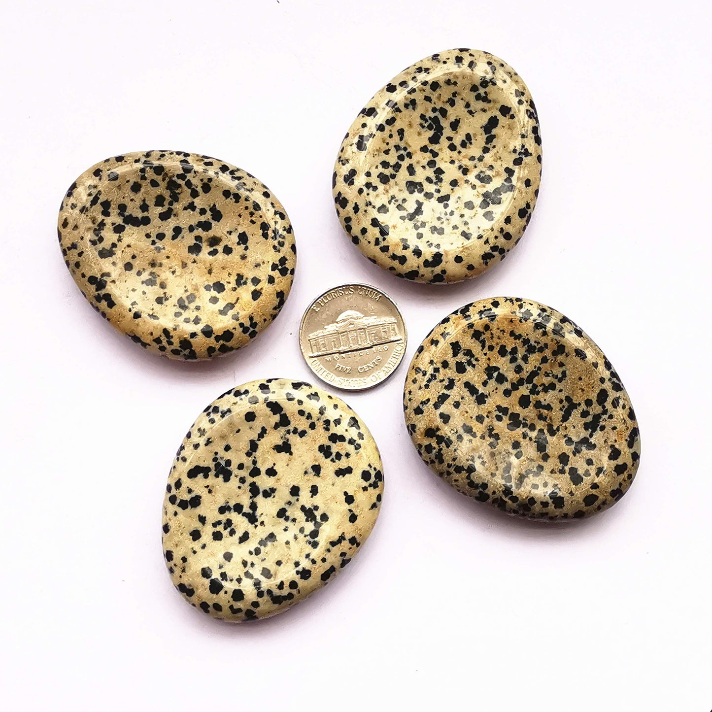 Bacatgem Speckle Dalmation Stone Water Drop Chakra Thumb Worry Stone,Stress Relax Healing Reiki Crystal Pocket Palm Stones