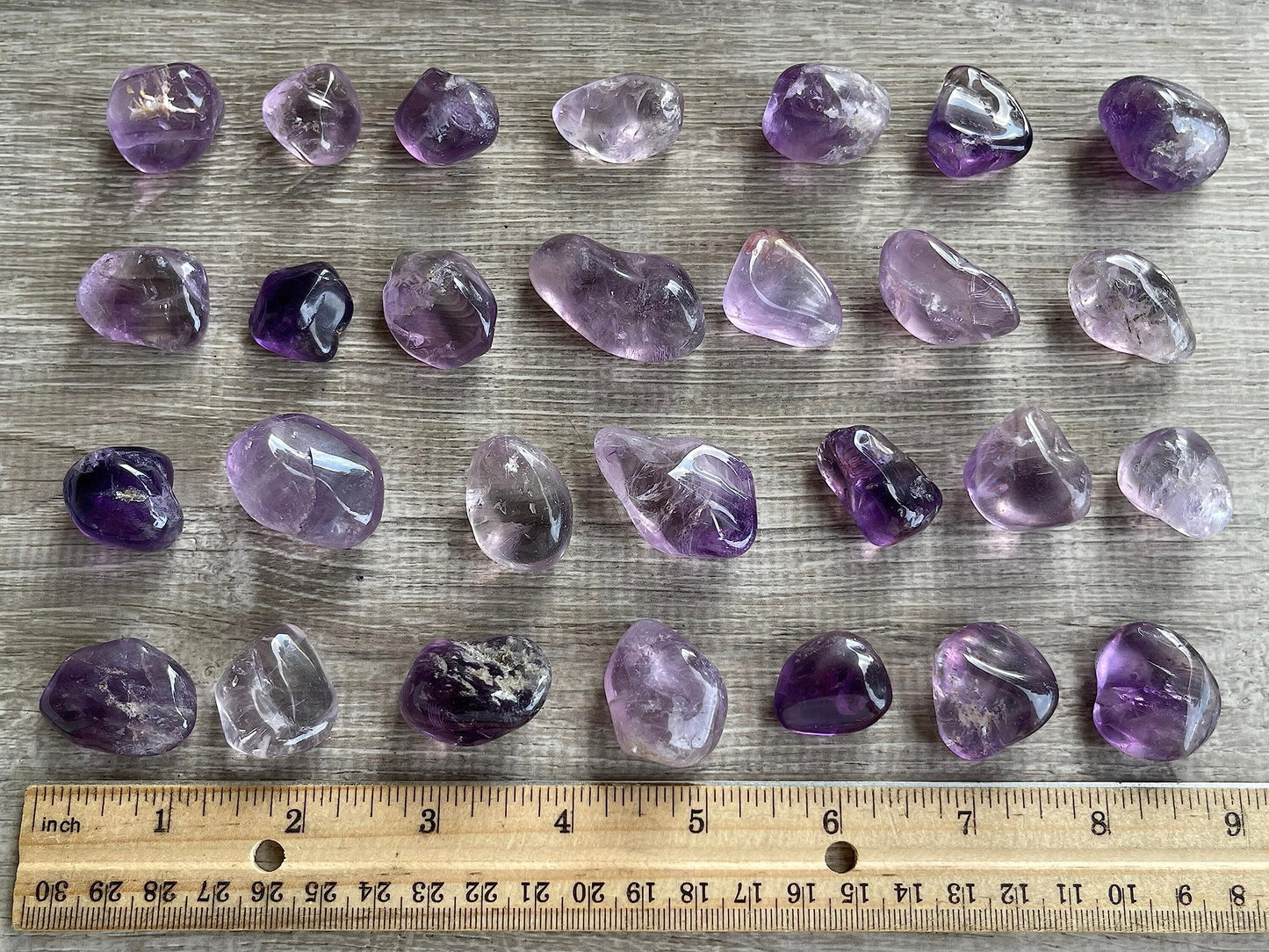 GAF TREASURES 5 Pcs Amethyst Tumbled Stones, Polished Natural Amethyst Gemstone, Amethyst Healing Crystals (Amethyst)