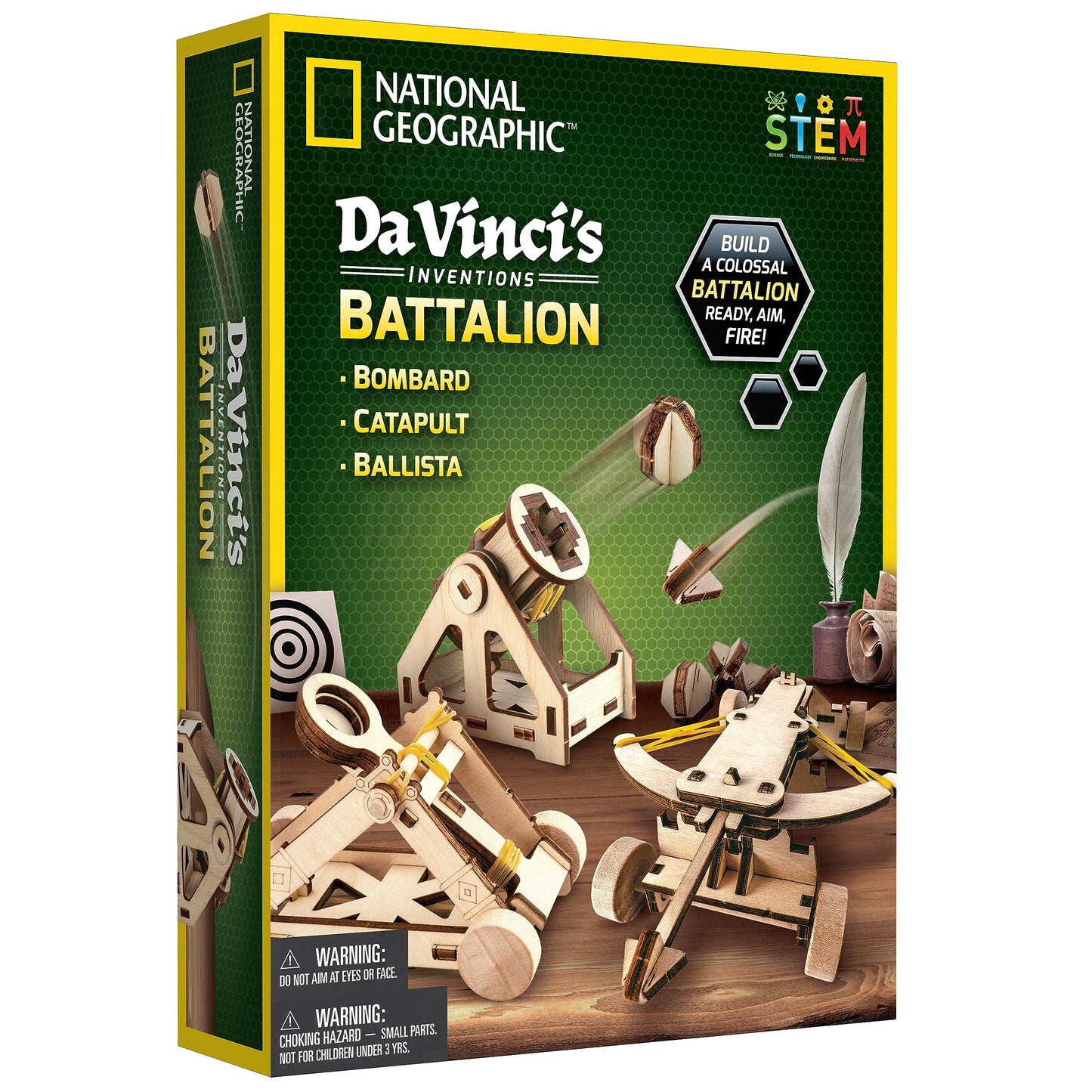 National Geographic Da Vinci Model Kit - Catapult Kit for Kids, 3D Puzzle Building Toy for Boys and Girls, Wood Building Kit for Kids, A Great STEM Project, Engineering Model Kit