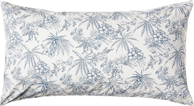 Tommy Bahama - King Sheets, Cotton Percale Bedding Set, Crisp & Cool, Stylish Bedding Set (Pen and Ink Palm Blue, King)(USHSA01035855)