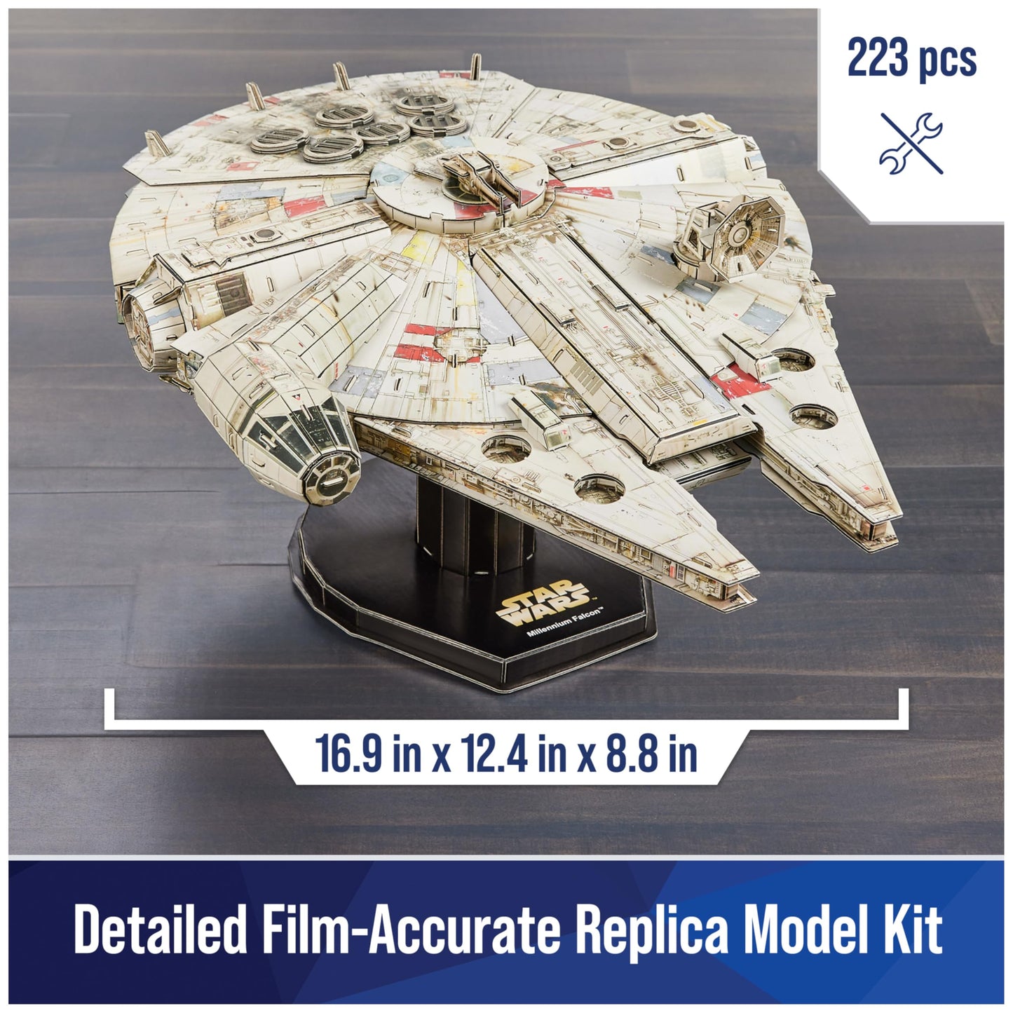 4D Build Star Wars Millennium Falcon 3D Model Kit, Star Wars Gifts, Desk Decor for Fans & Collectors, 223 Pieces, 3D Puzzles, Gift Ideas for Ages 12 & Up