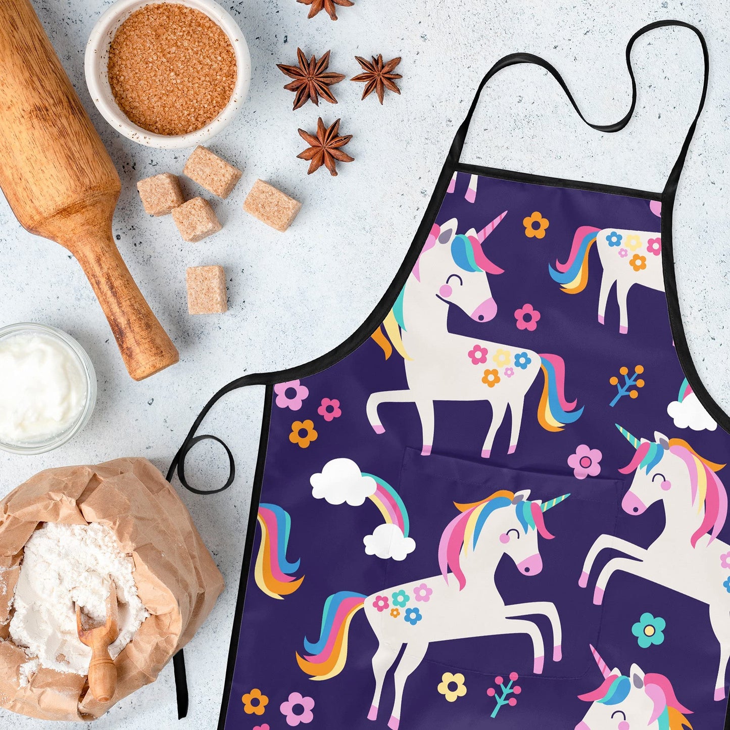 Popologa Cute Kids Aprons for Cooking Painting Baking, Waterproof Toddler Aprons with Pockets, Art Smock for Boys Girls
