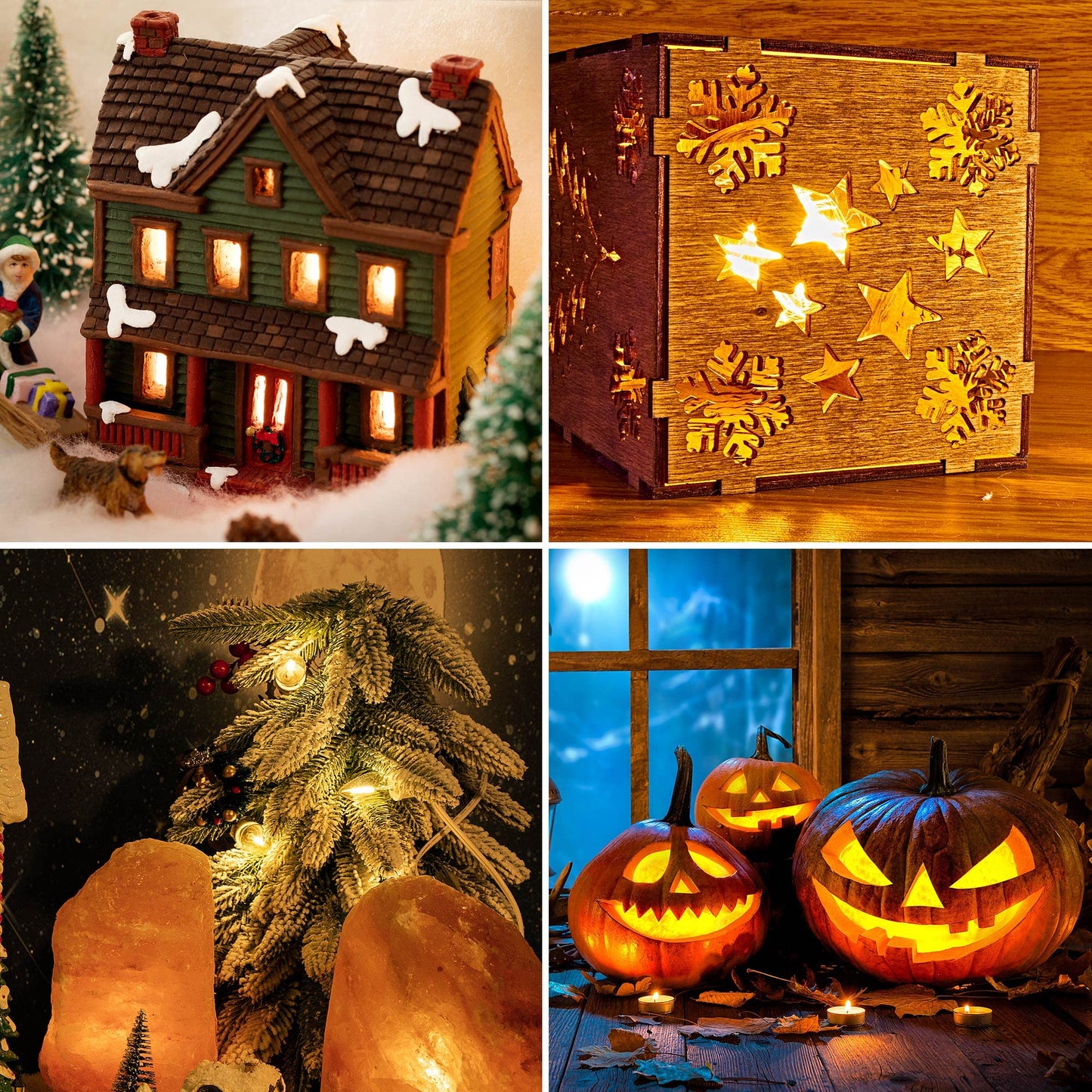 Meonum 2 Pack Accessory Cord with 4 LED Bulbs, End to End Connected Blow Mold Light Cord, 9.8 Feet Lamp Kit with On/Off Switch Plugs for Ceramic, Craft Halloween Christmas Village Decor