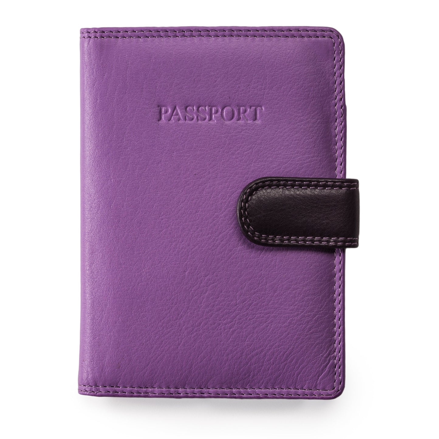 Visconti Soft Leather Secure RFID Blocking Passport Cover Wallet - POLO 2201, Lilac/Multi, One Size