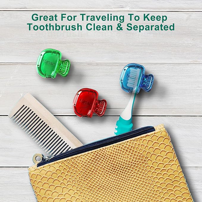Mspan Toothbrush Head Cover Cap: Toothbrush Protector Brush Pod Case Protective Plastic Clip Bathroom Cool Stuff for Household Travel