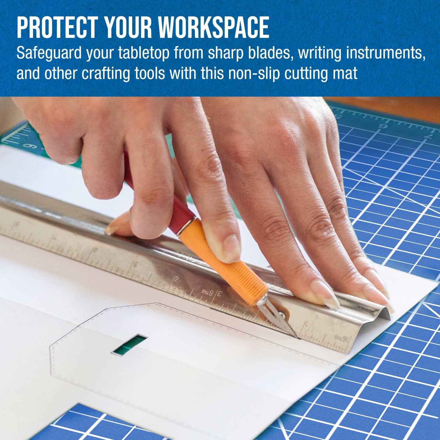 U.S. Art Supply 9" x 12" Self-Healing Cutting Mat 5-Ply (2 Pack) - Double-Sided Pink/Blue Craft Mat, Non-Slip Cutting Mats for Crafts, Sewing, Quilting, Scrapbooking
