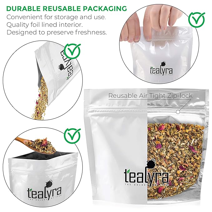 Tealyra - Bedtime - Chamomile - Spearmint - Hemp Leaves - Unique Relaxing Herbal Loose Leaf Tea - Sleep and Calm Tea - All Natural - 112g (4-ounce)