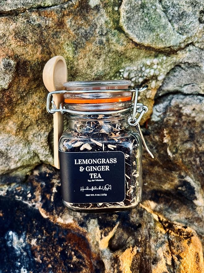 Gourmet Premium Lemongrass and Ginger Tea - 4 oz. | Handcrafted, flavorful Indian Chai blend, soothing and delicious tea!