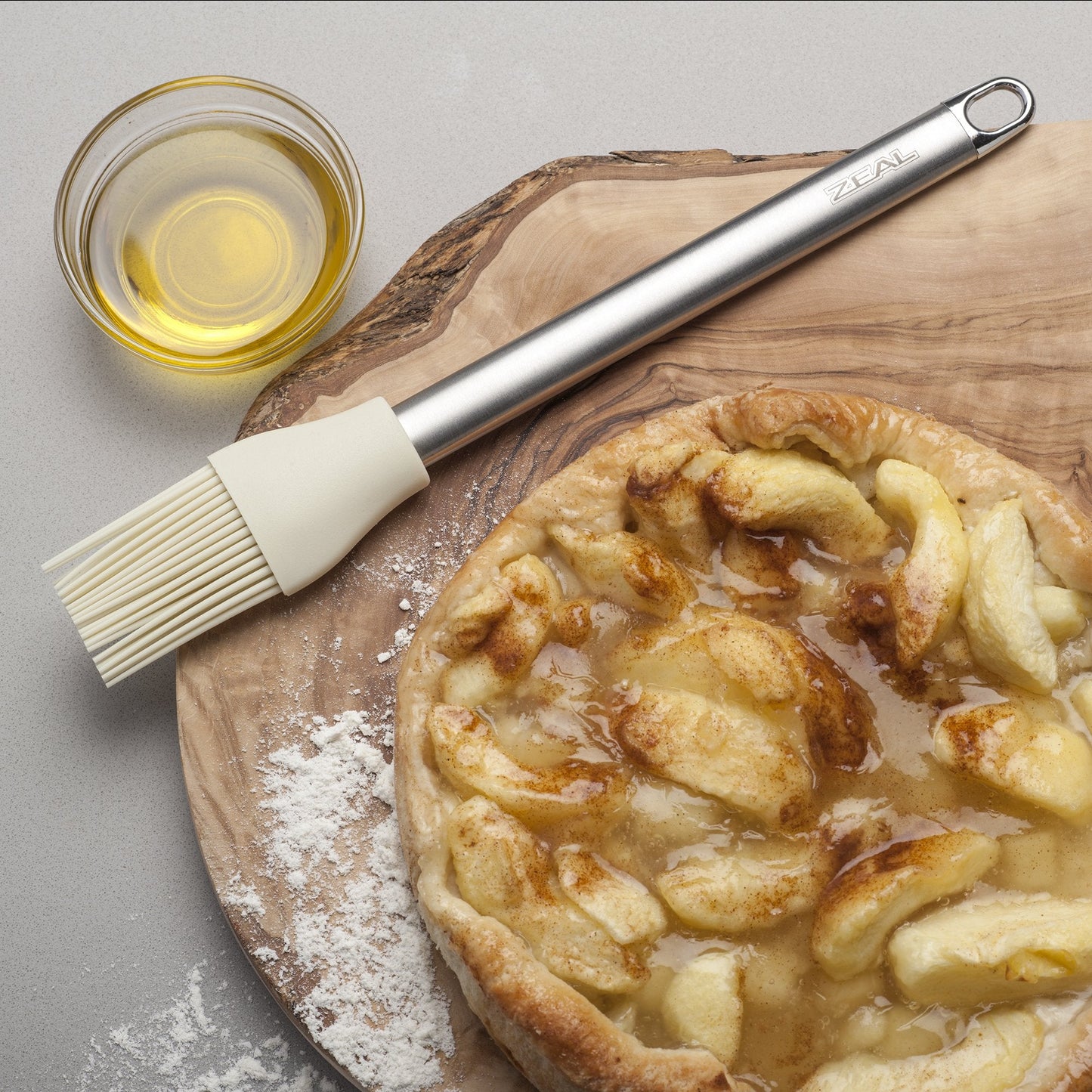 Zeal Pastry Basting Brush with Stainless Steel Handle, Silicone, Cream, 26 x 4 x 1.5 cm