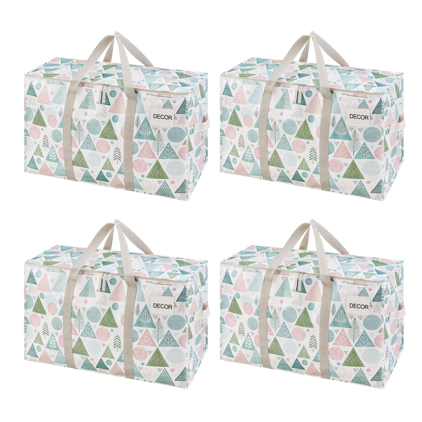 VENO 4 Pack Heavy Duty Moving Bags, Extra Large Storage Bags with Reinforced Handles & Strong Zippers, Foldable & Reusable Moving Box Alternative for Clothes & Dorm Storage