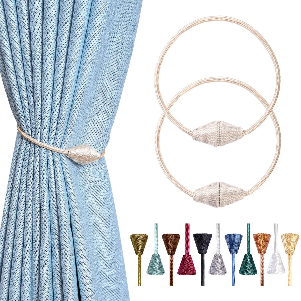 2 PCS Magnetic Curtain Tiebacks (2 Count)