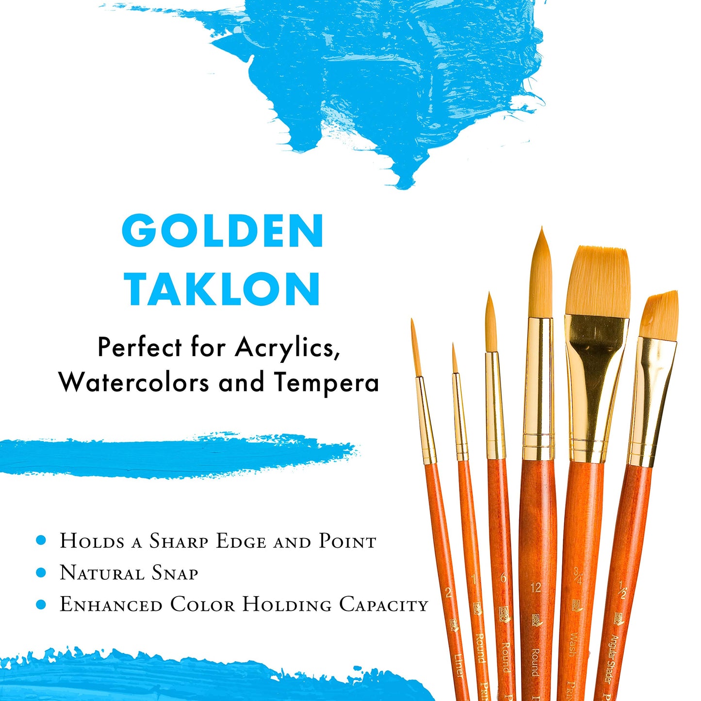 Brush Set 9153 6-Piece Syn Gold Taklon