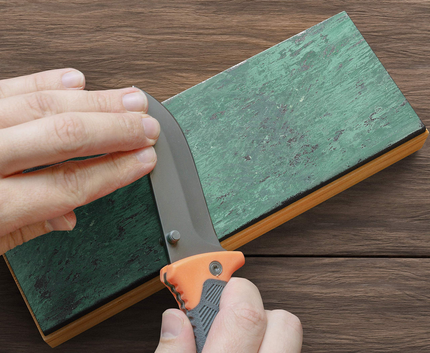 Sharp Pebble Knife Sharpening Stones Kit with 1000/6000 and Classic Leather Strop with Angle Guide & Green Compound