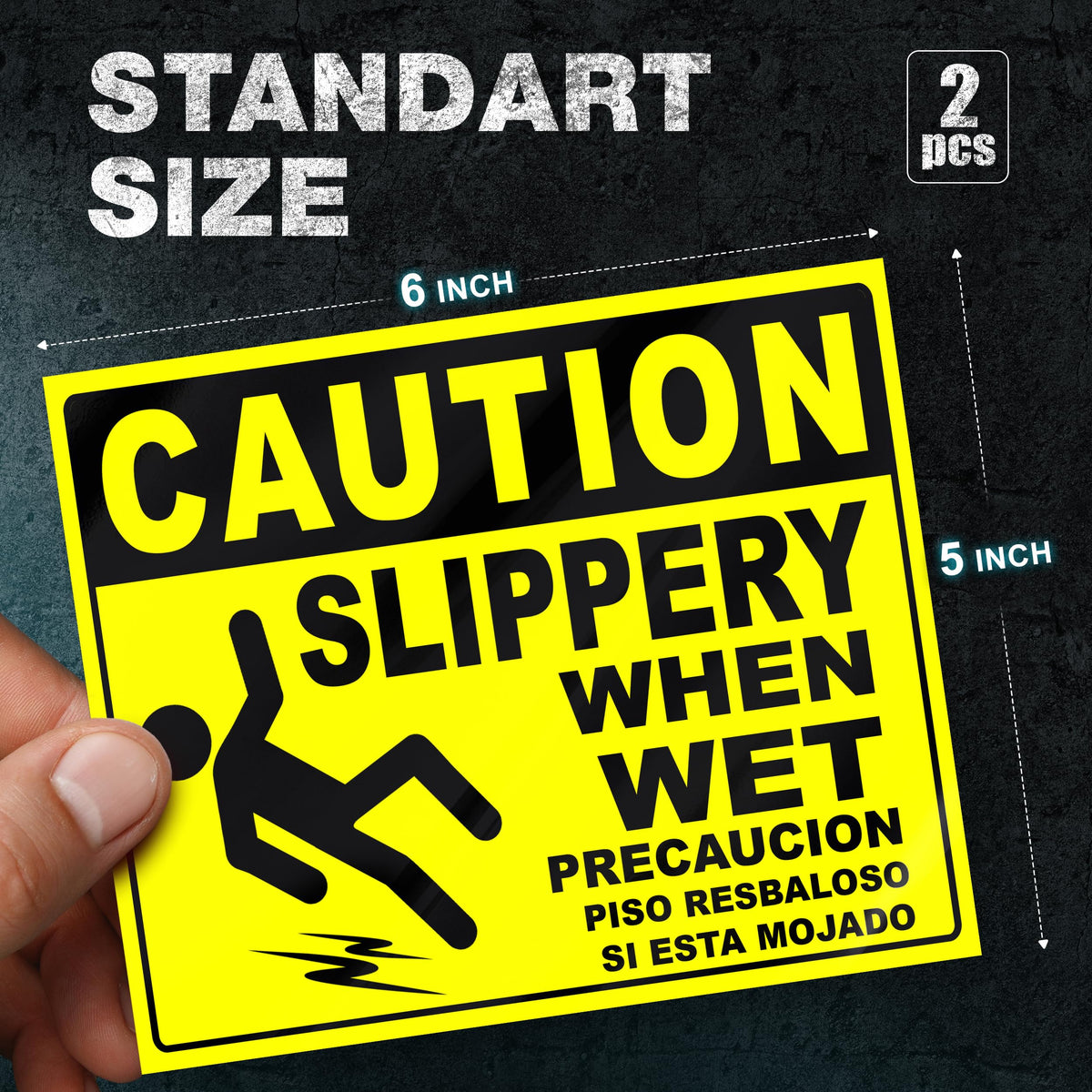 Caution Slippery When Wet Stickers (2 Count)