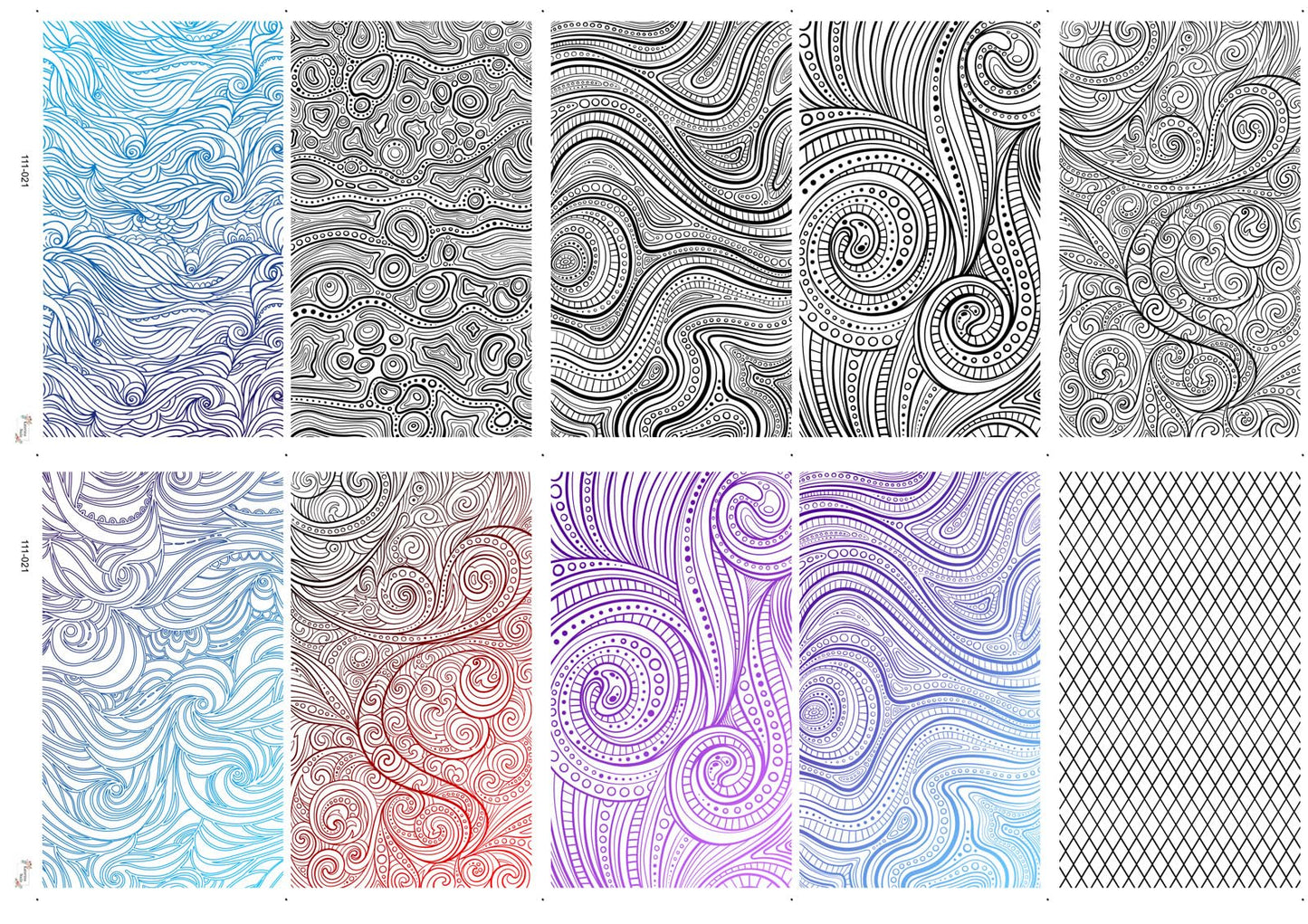 Nail Decals [10 Sheets] Abstract Line Pattern Strips Set Mixed Swirling Lines Geometric Curves Contrasting Styles Dynamic compositions Creating Eye catching Manicure Designs Expressive Contemporary