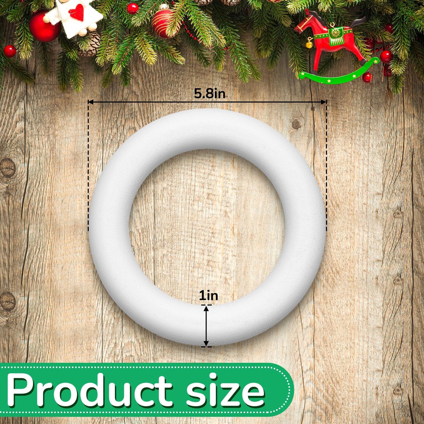 Juexica 24 Pcs 5.8 Inch Foam Wreath Forms for Crafts Foam Circles Ring Small Wreath Polystyrene Ring for Easter Wedding Home Flower Projects DIY Arts Crafts Supplies Easter Decorations