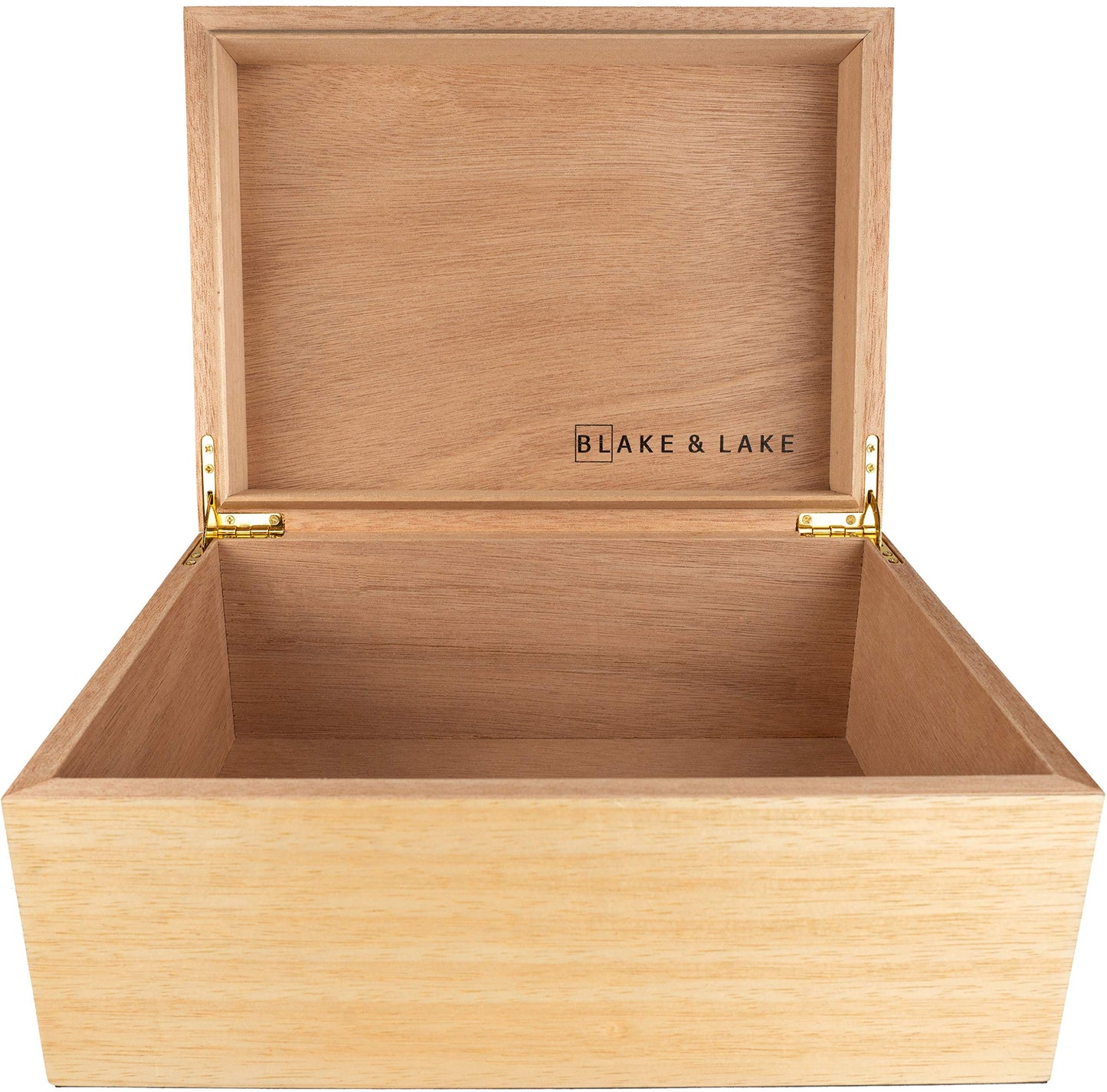 Blake & Lake Wooden Keepsake Box with Lid - Blonde Catchall Wood Storage Box - Treasure and Gift Box for Home - Decorative boxes with hinged lid - Large Oak Boxes (White Oak)