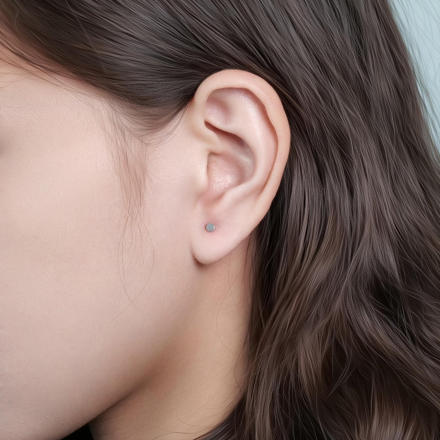 limerencia G23 Hypoallergenic Titanium Screw on Back Flat Back Dot Stud Earrings, 3mm/4mm/5mm Simple Classic Cartilage Non-Nickel Stud Earrings for Women Men(3mm,Silver)