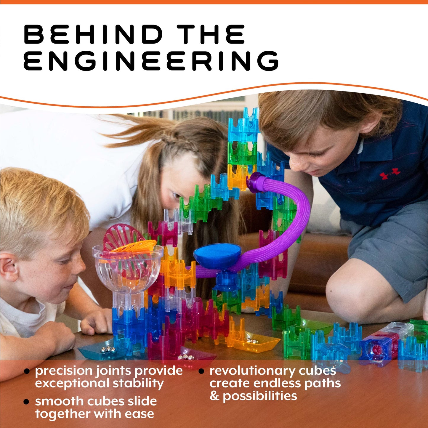 MindWare Q-BA-Maze Action Stunt Set The Next Generation Marble Maze Kids Toys - STEM Marble Run - Recommended for Ages 6+ - Educational Gift for Boys and Girls