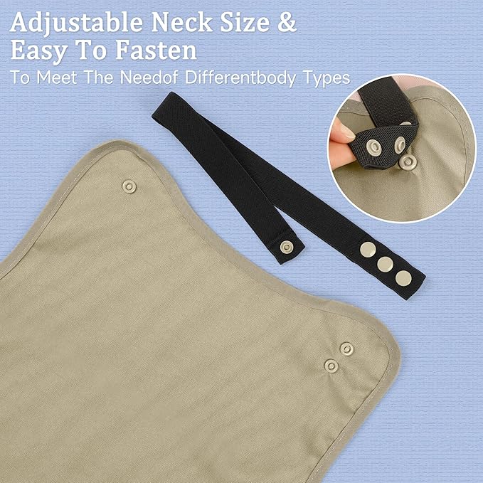 Adult Bibs-3 Pcs Washable Clothing Protector with Upgraded Crumb Catcher