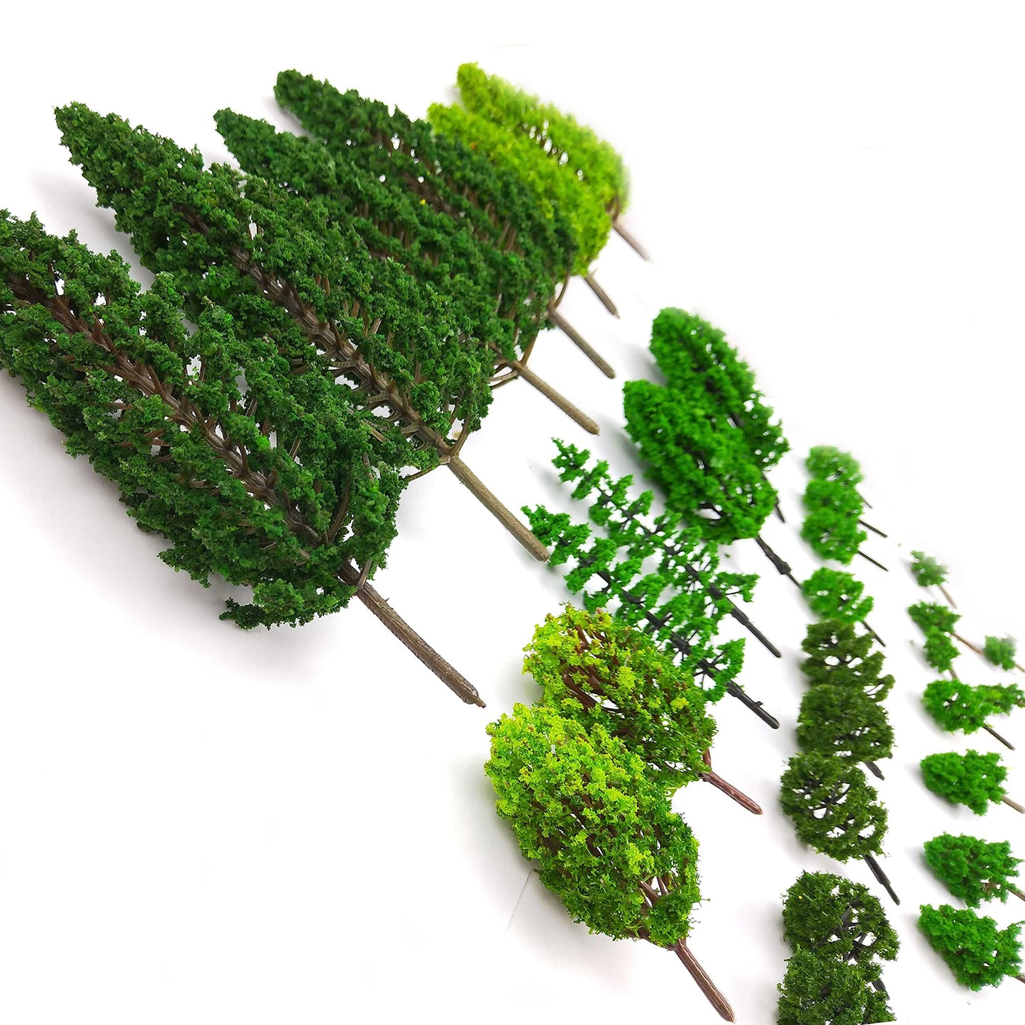 36 Pieces 1.36-6 inch Mixed Model Trees Train Scenery Architecture Tree Fake Trees for DIY Crafts, Building Model, Scenery Landscape Natural Green