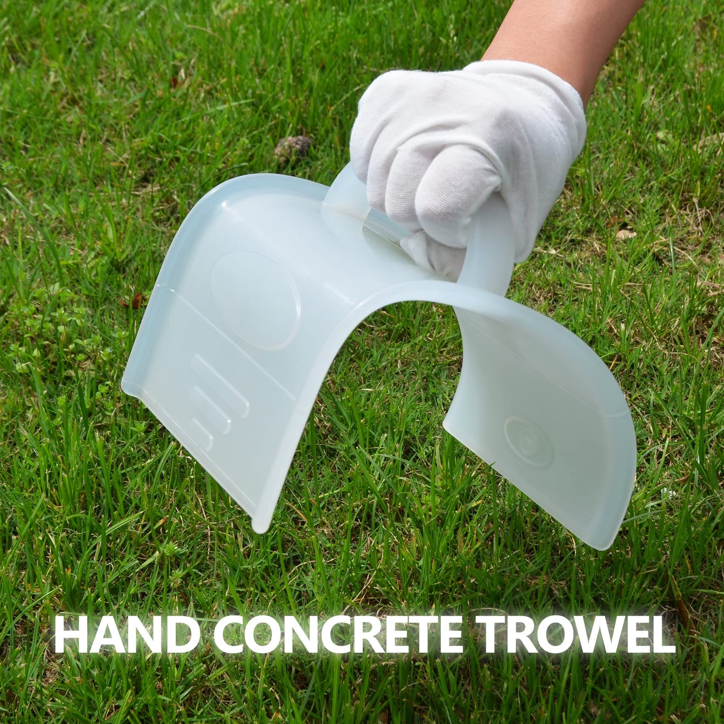 UPTTHOW Concrete Trowel Tools for Masonry Cement Hand Plastering Plastic,Mortar Repair Margin Finish Pointing Tile Curved for Garden Corner Flooring Molds,4x7.28inches, 1PC