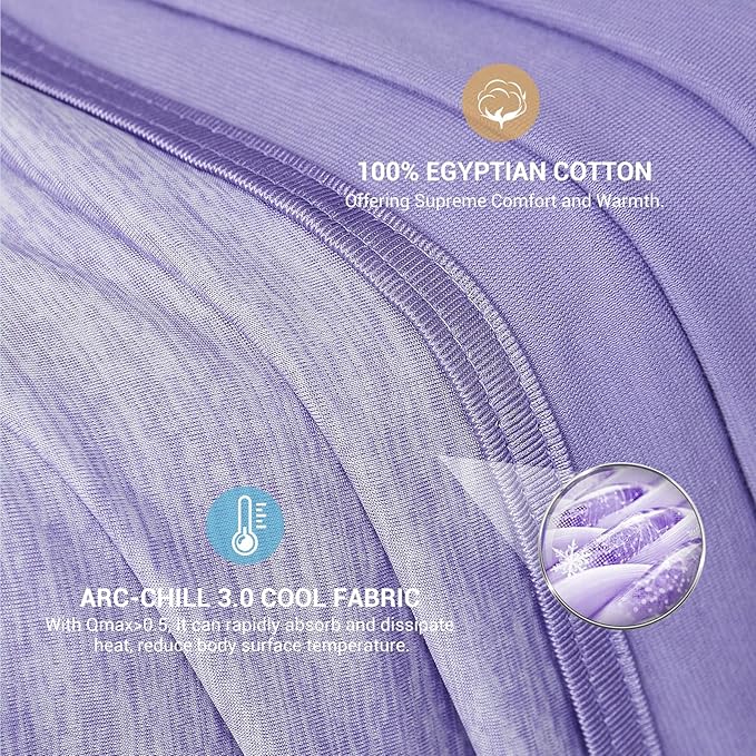 Elegear Revolutionary Cooling Blanket Throw Absorbs Heat to Keep Body Cool for Night Sweats, Arc-Chill 3.0 Cool Fiber Q-Max>0.5 for Hot Sleepers, Lightweight Summer Cold Blankets for Sleeping, Purple