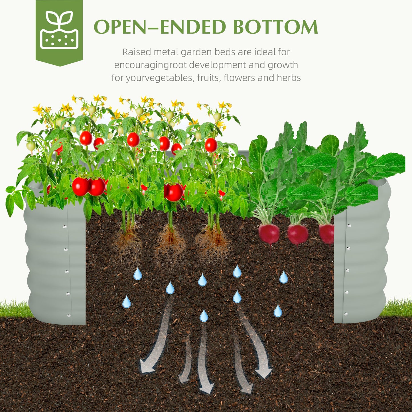 Galvanized Raised Garden Bed, Outdoor Planter Bed, Metal Planter Box for Gardening and Planting,4x2x1.5ft, Light Green