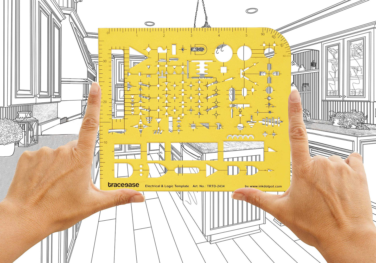 Traceease Electrical Drafting Electrical & Logic Template Drawing Stencil,Designing Template Measuring Ruler
