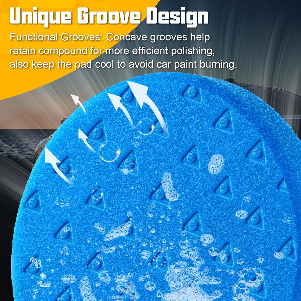 Polishing Pad 7.5 Inch 8 Pcs Foam Buffing Pads Kit with Wool Pads (8 Count)