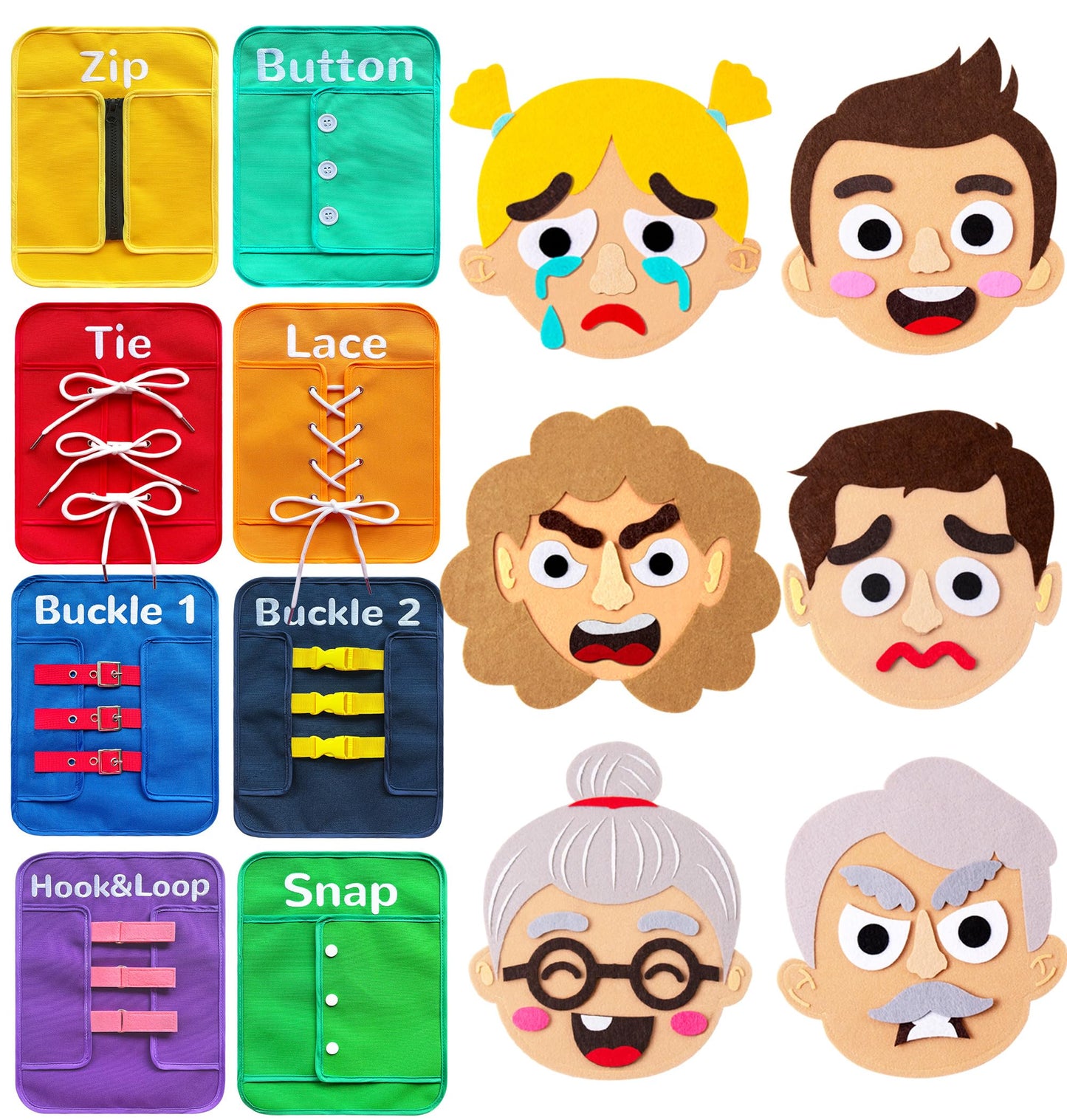 Craftstory Toddlers Montessori Busy Board for 3 4 5 Years Basic Life Skills, Sensory Toys for Boys Girls Preschool Clam Down Learning Activities