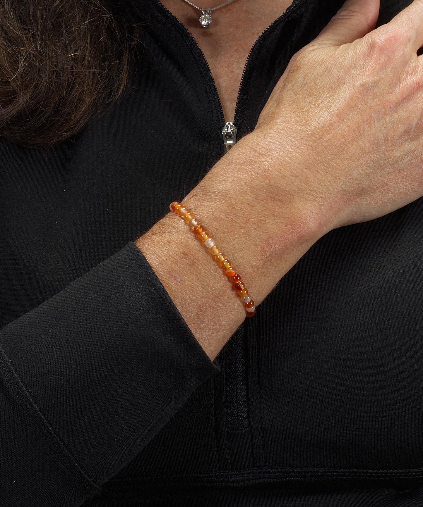 Cherry Tree Collection - Small, Medium, Large Sizes - Gemstone Beaded Bracelets For Women and Men - 4mm Round Beads (Carnelian, Small)