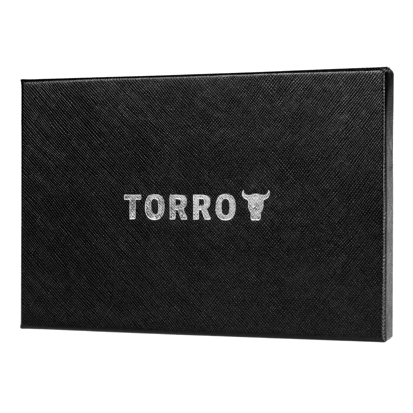 TORRO Passport Holder – Genuine Leather Passport Cover with Elasticated Closure Strap (Black)