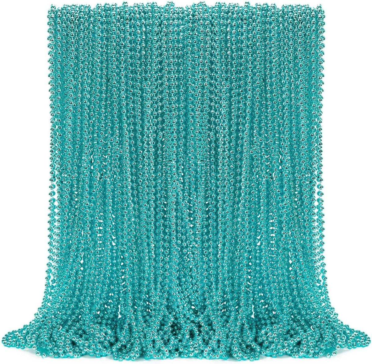 72PCS Mardi Gras Beads, Metallic Blue Bead Necklace Party Favors, 33" Mardi Gras Necklace Stuff, Festival Parade Throw Accessories for Wedding Birthday Gender Reveal Party Supplies Decor