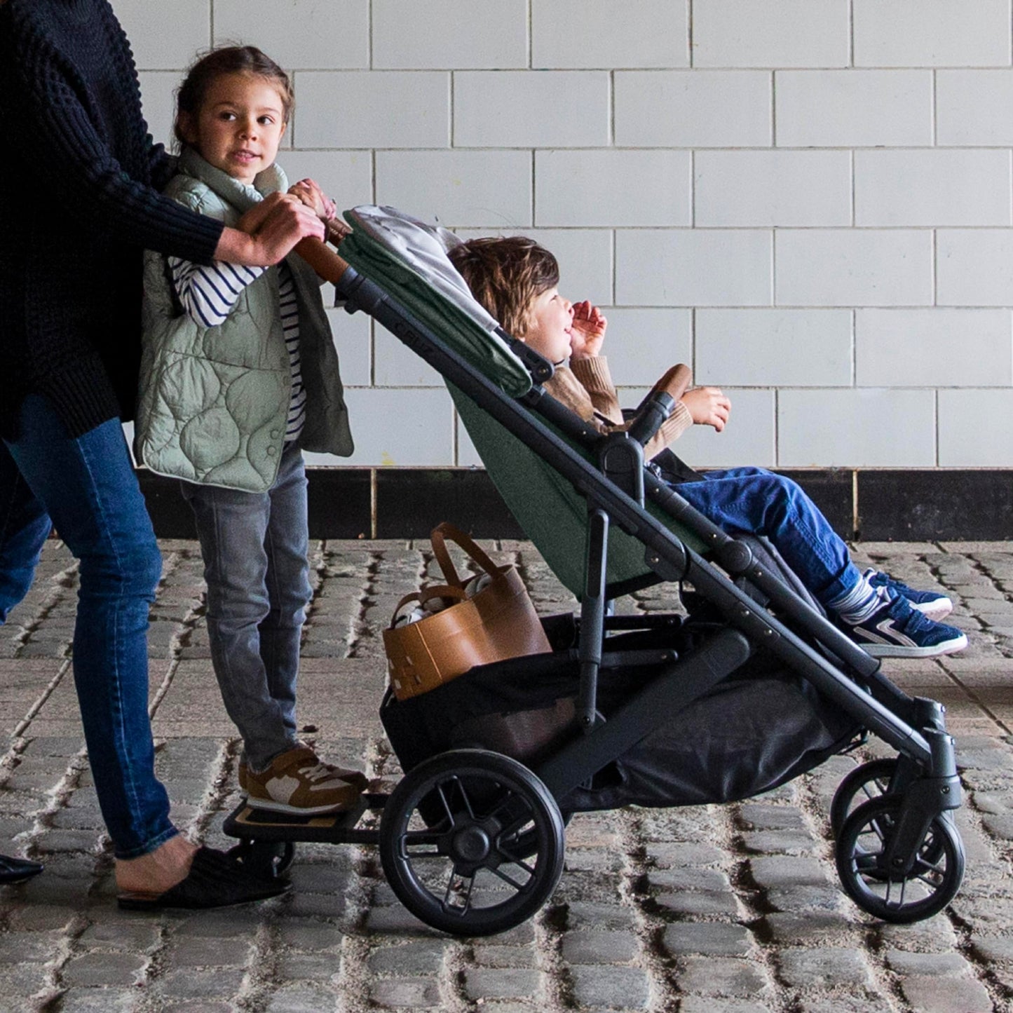 UPPAbaby PiggyBack Ride-Along Board for Cruz V2 and V3 / Quick Attachment for Children to Stand + Stroll / 55 lbs. Weight Capacity