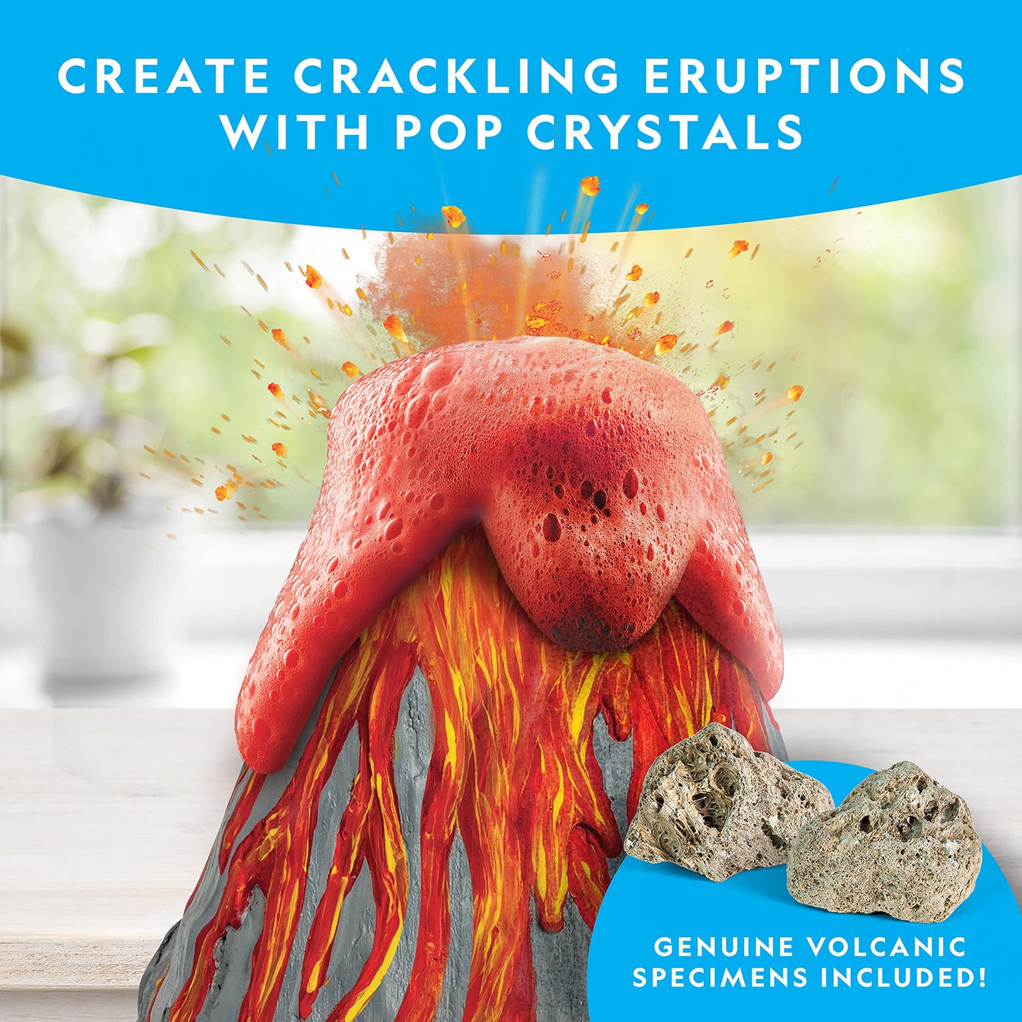 National Geographic Jumbo Volcano Science Kit - 18" Giant Volcano with Multiple Eruptions, Science Experiments, Science Fair Projects