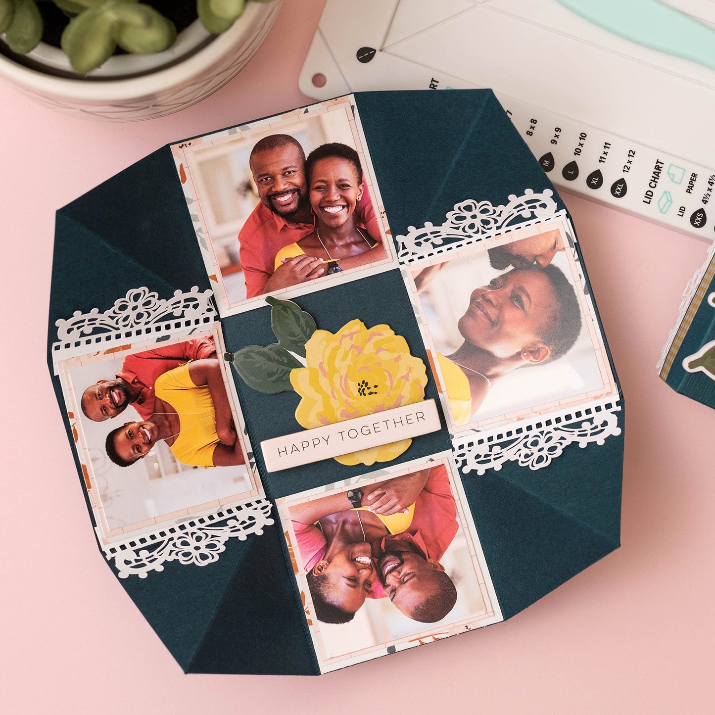 We R Memory Keepers Explosion Board, Make DIY Custom Explosion Boxes, for Memory Keeping, Gift Giving, with Guides, Measurements, and Templates, Crafting, Scrapbooking, Journaling, and More