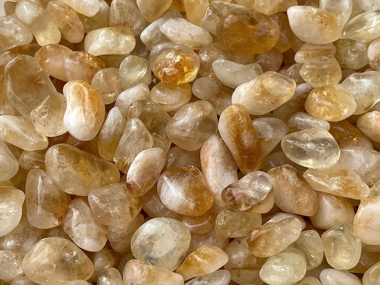 GAF TREASURES 5 Pcs Citrine Tumbled Stones, Polished Citrine Gemstone, Citrine Healing Crystals (Citrine)