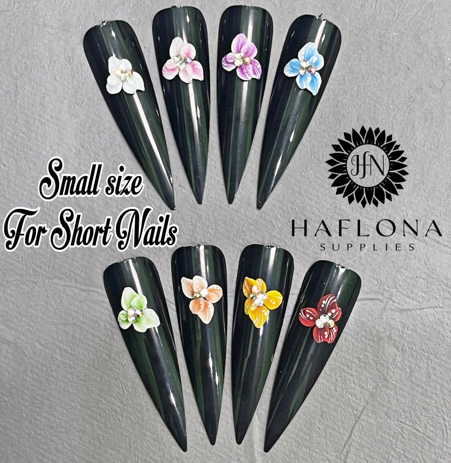 HaFloNa- Enhance Your Artistic Projects with 15 Unique 3D Acrylic Flowers Handmade - Short & Medium Size Set 24 | Exquisite Floral Accents for Crafts and Designs (Mini Cute)