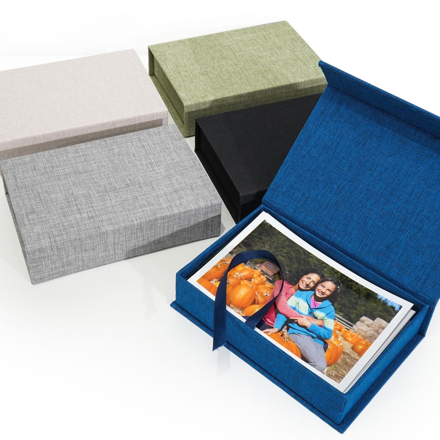 Yopih 5x7 Linen Photo Storage Box - Ideal for Preserving and Organizing Your Precious Photos, Certificates, Scrapbooking Supplies, Keepsakes, and Jewelry Black