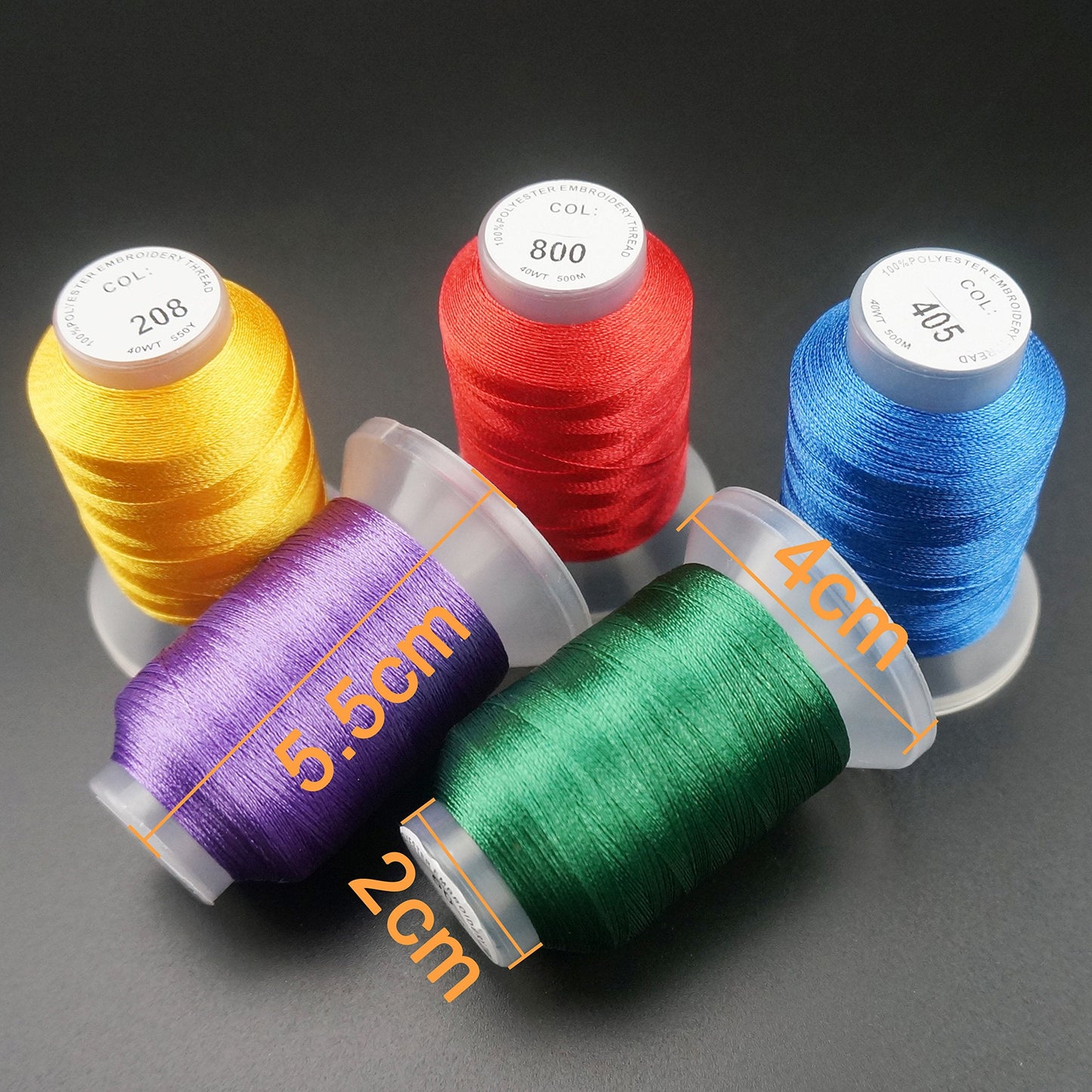 New brothread 63 Colors Compatible with Brother Polyester Embroidery Machine Thread Kit 500M (550Y) Each Spool Compatible with Brother Babylock Janome Singer Pfaff Bernina Embroidery Sewing Machine