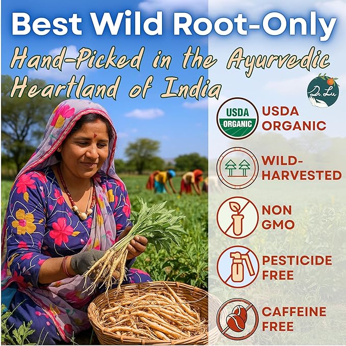 Dr. Lu’s Organic Ashwagandha Tea | Wild-Harvested in India’s Ayurvedic Regions | 100% Natural Calm & Stress Support | 30 x 3g Full Strength Corn Fiber Pyramid Bags (No Plastic, No Nylon)