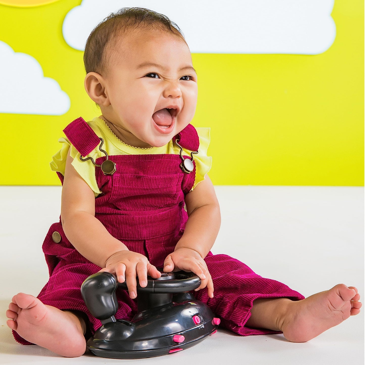Bright Starts Ford Mustang 4-in-1 Pink Baby Activity Center & Push Walker with Removable Interactive Steering Wheel -Toy, 6 Months and up