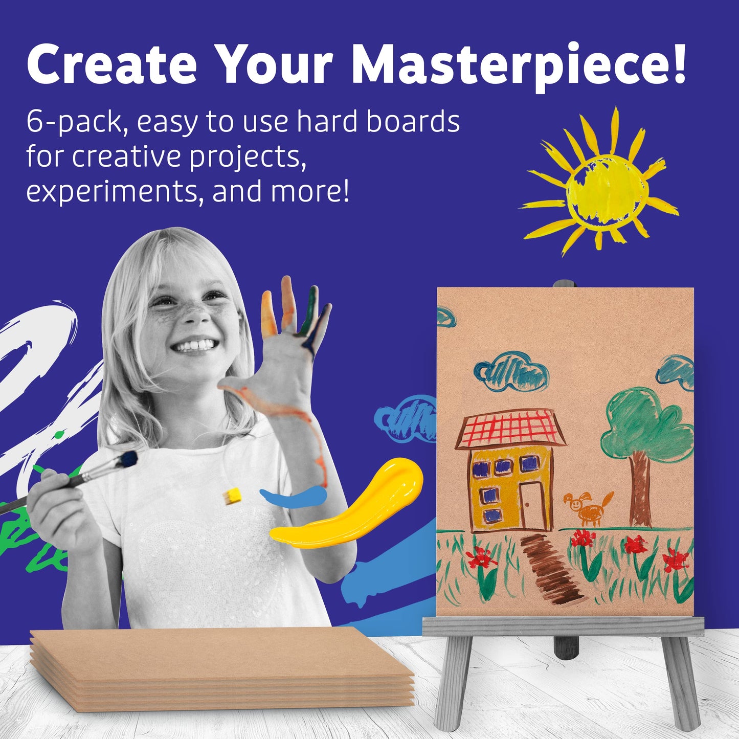 Artlicious - 9x12 Hardboard 6 Pack - Great Alternative to Canvas Panel Boards